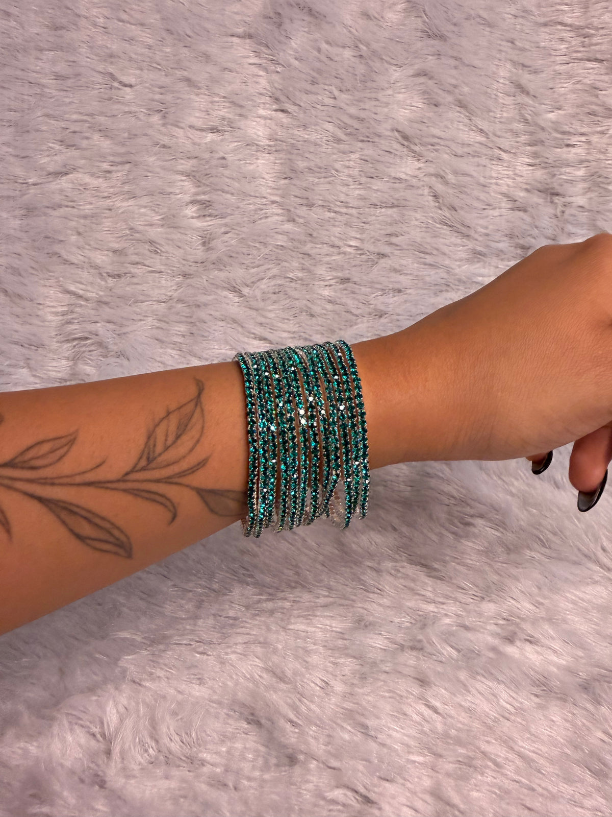 Peacock Green - Bling Elastic Bracelet