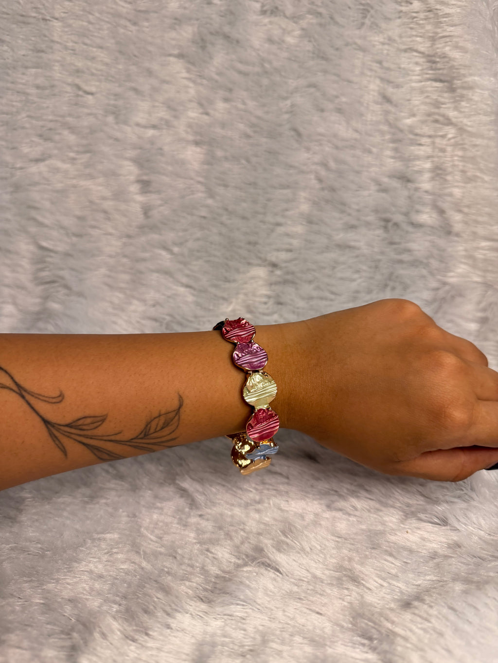 Hammered Coin - Elastic Bracelet