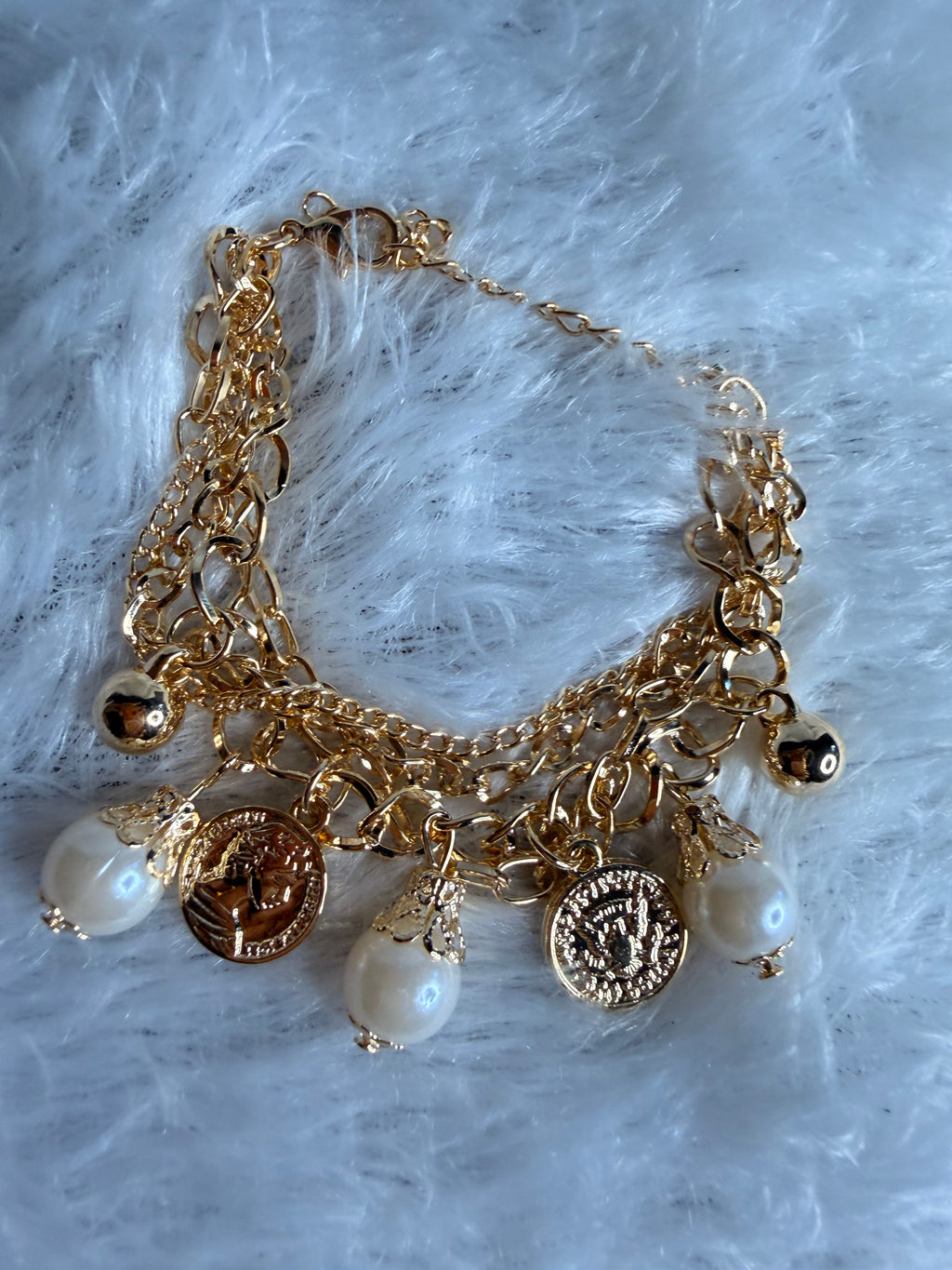 Coin Self Styling Bracelet - 3 layers