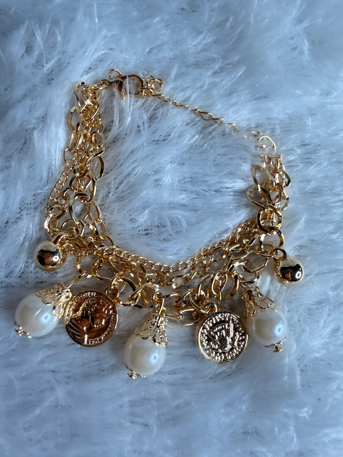 Coin Self Styling Bracelet - 3 layers
