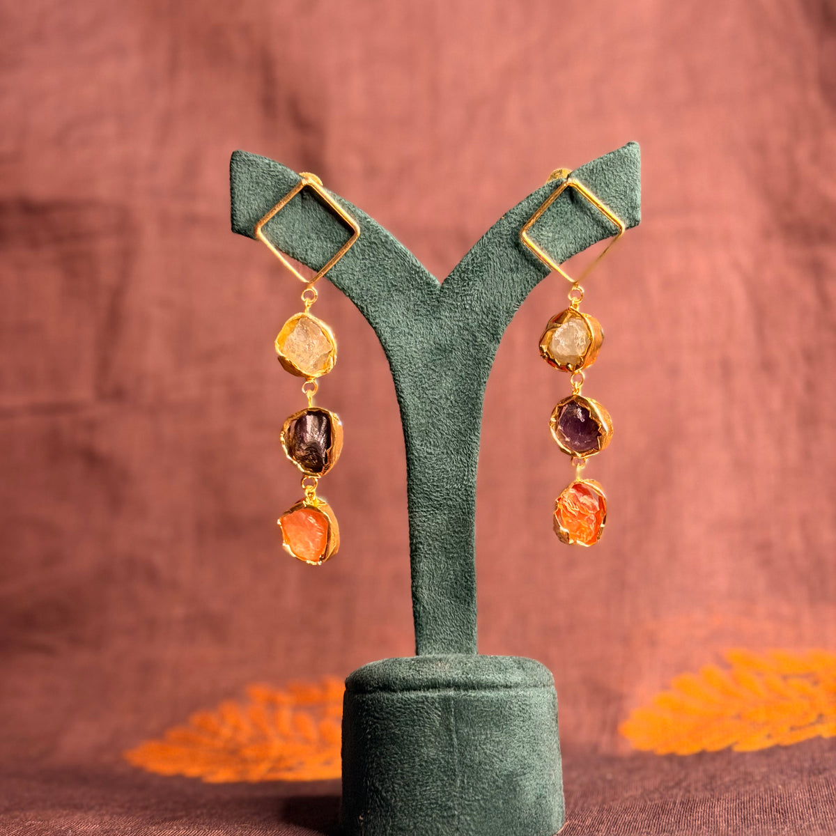 Triple Stone Latkan Earring