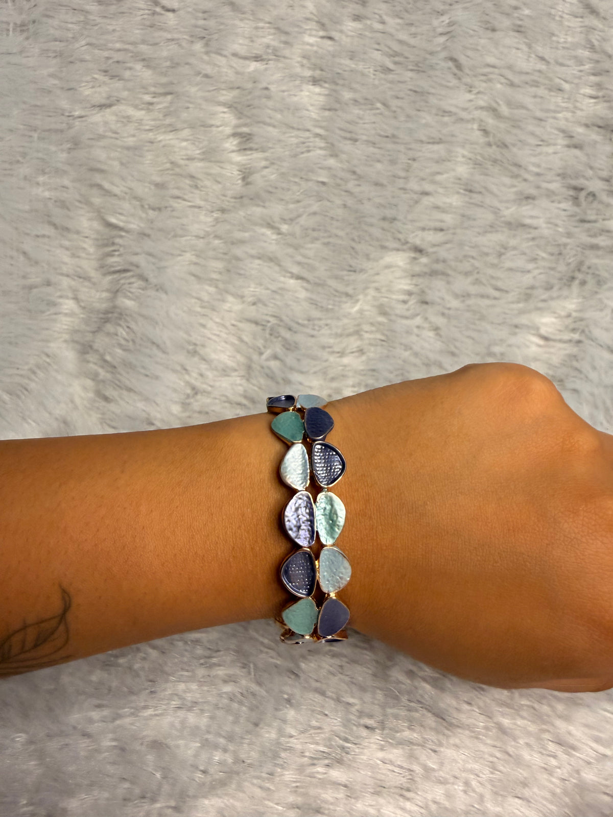 50 shades of Blue Elastic Bracelet