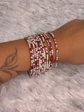 Red and White - Bling Elastic Bracelet