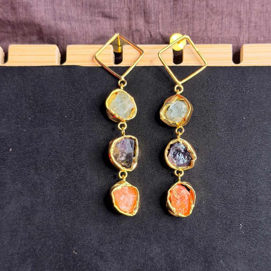 Triple Stone Latkan Earring