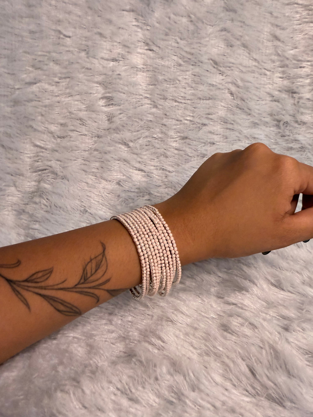 Blush Pink - Bling Elastic Bracelet