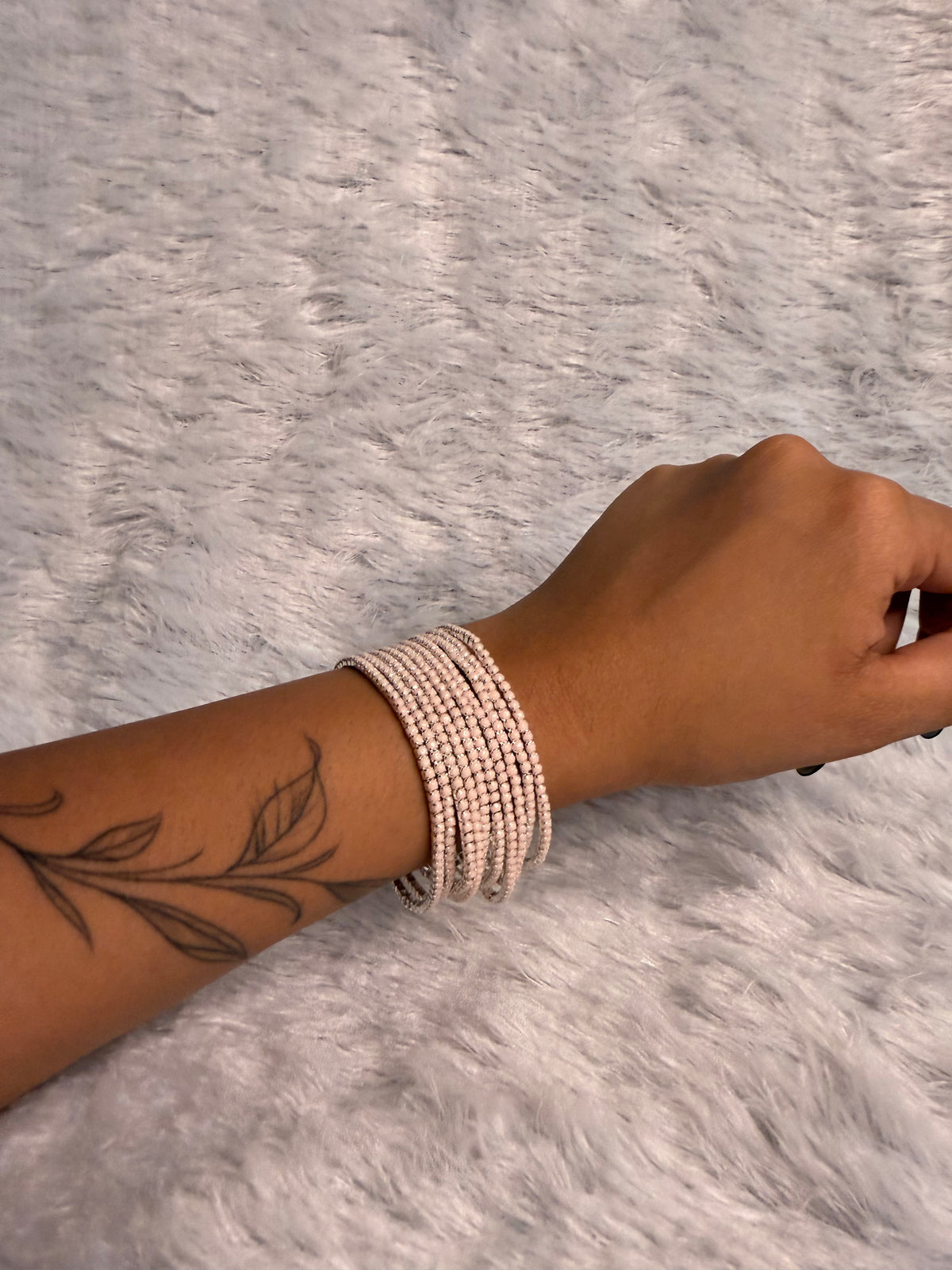 Blush Pink - Bling Elastic Bracelet