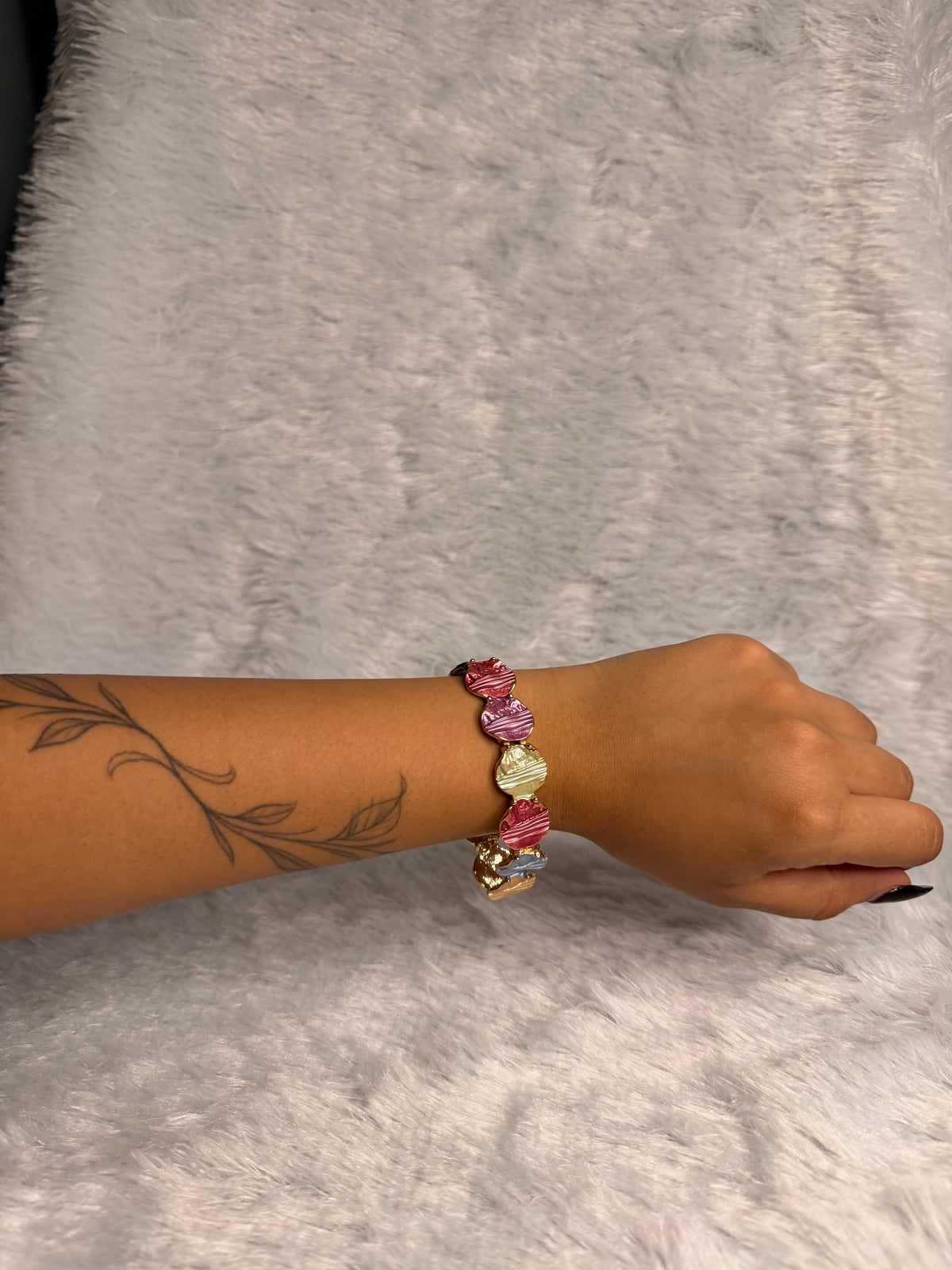Hammered Coin - Elastic Bracelet