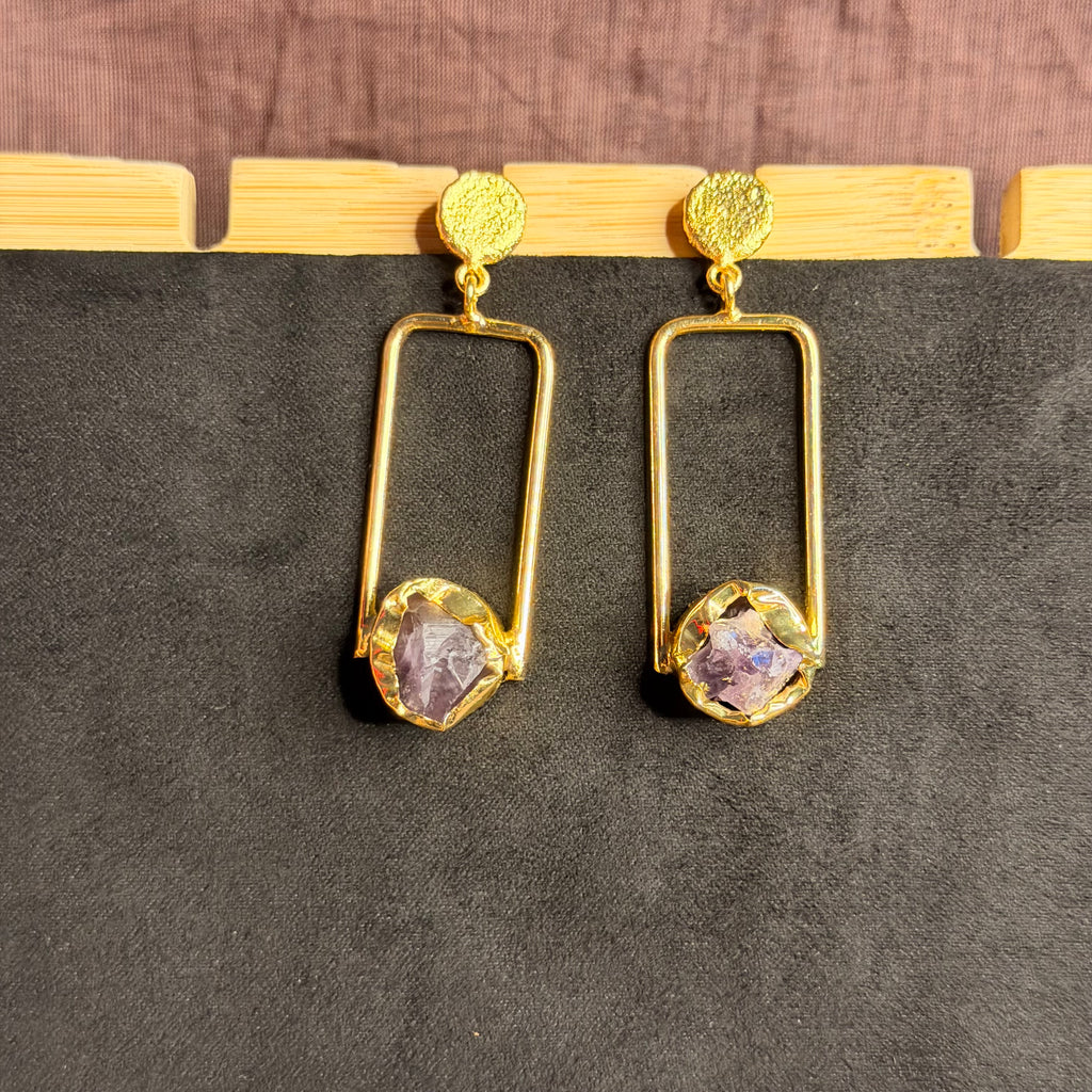 Amethyst in a box Earring