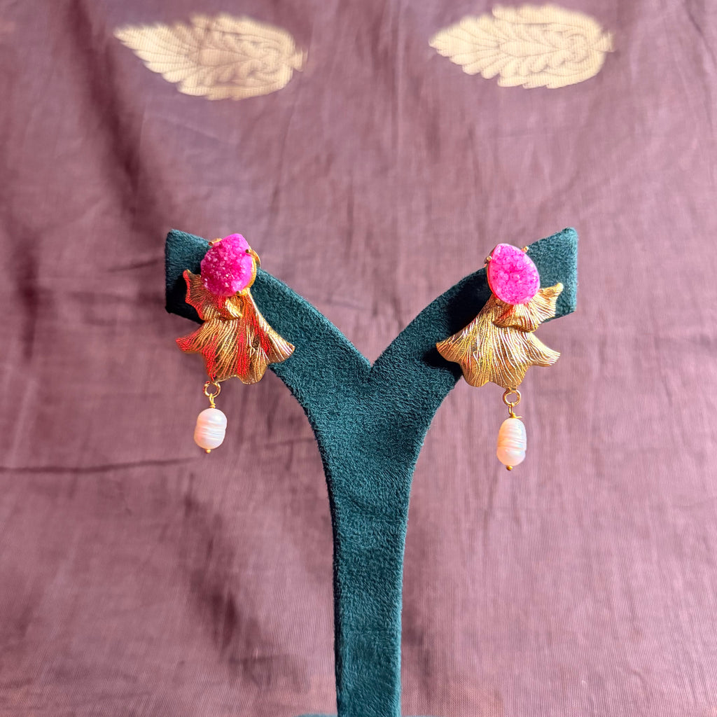 Pink Druzy with Moti