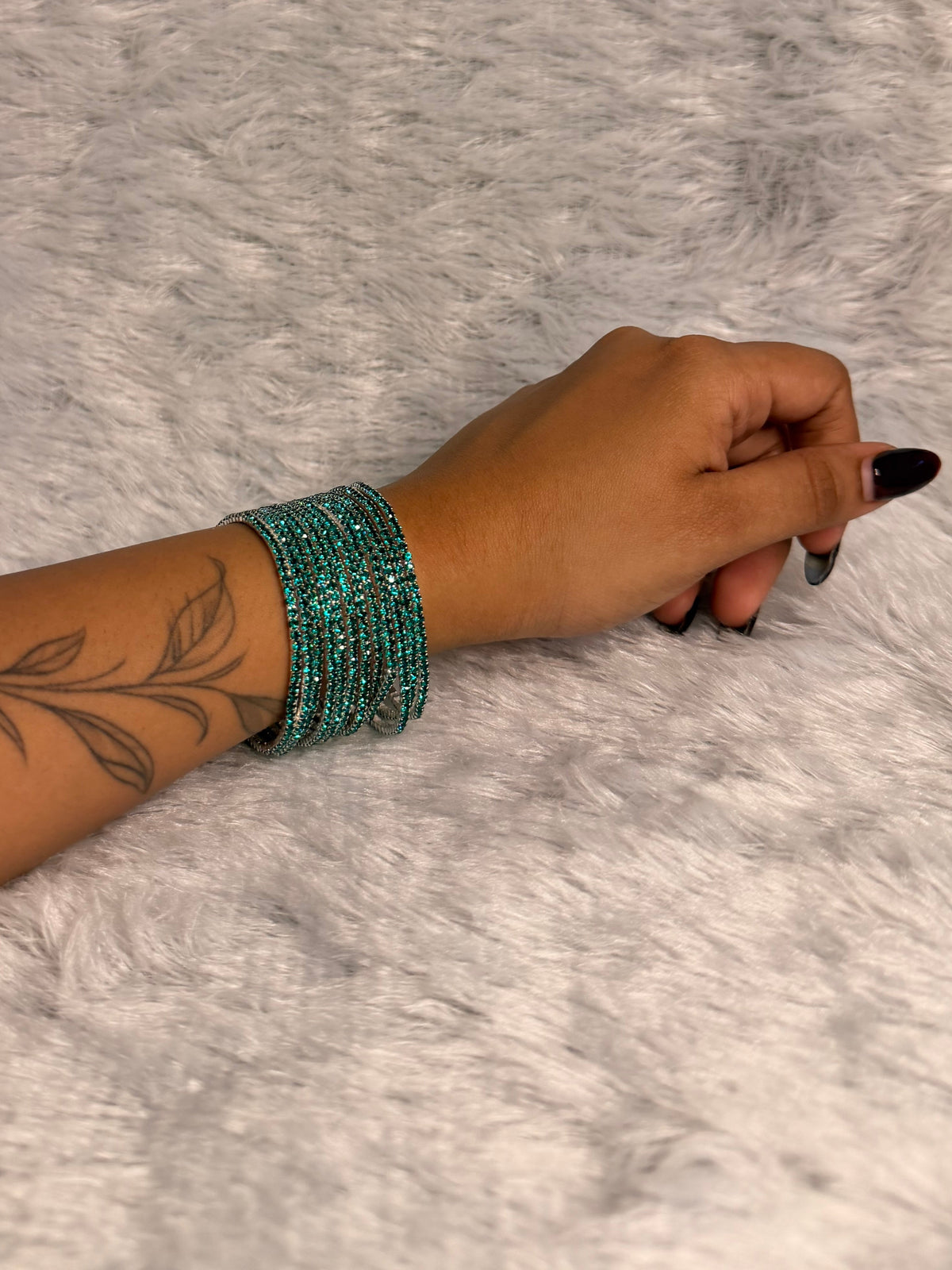 Peacock Green - Bling Elastic Bracelet