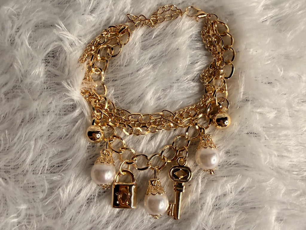 Lock and Key Self Styling Bracelet- 3 Layers