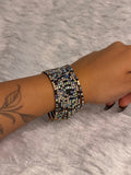 Navy Blue and Gold - Bling Elastic Bracelet