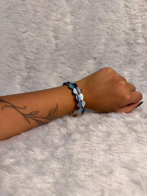 50 shades of Blue Elastic Bracelet