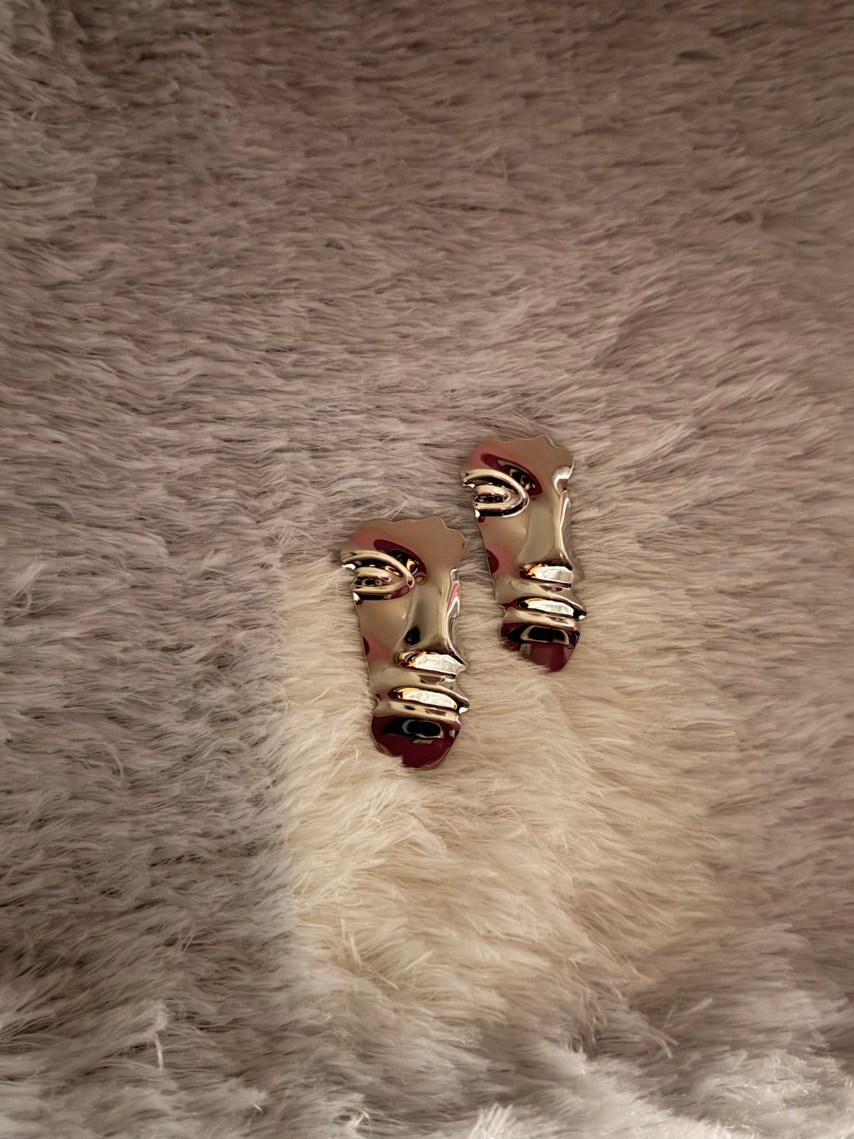 Silver Face Earrings