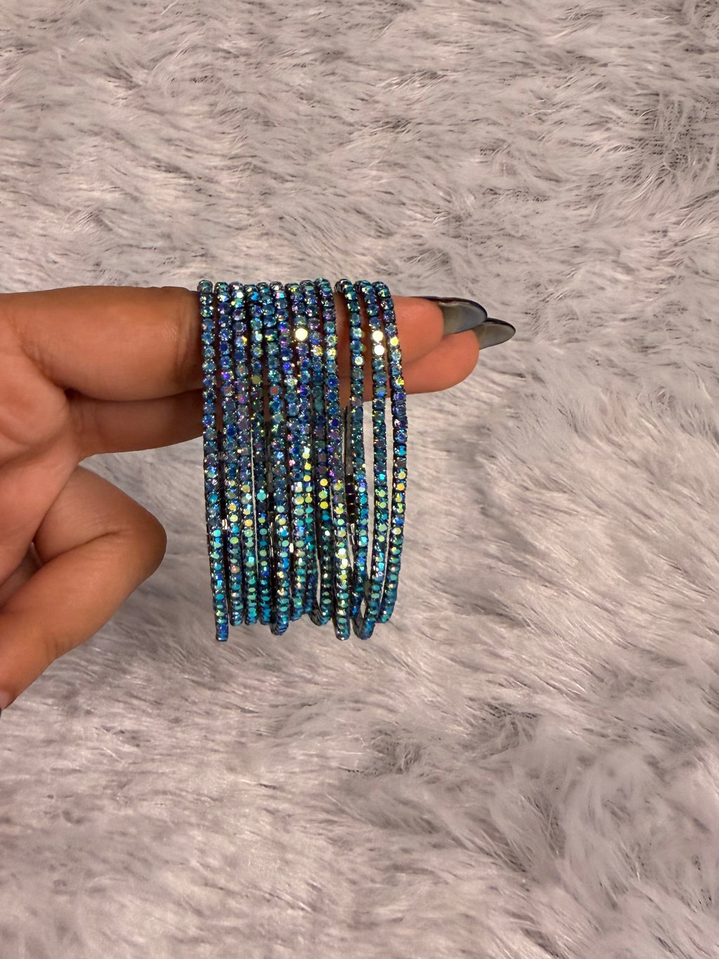 Deep Sea Blue - Bling Elastic Bracelet