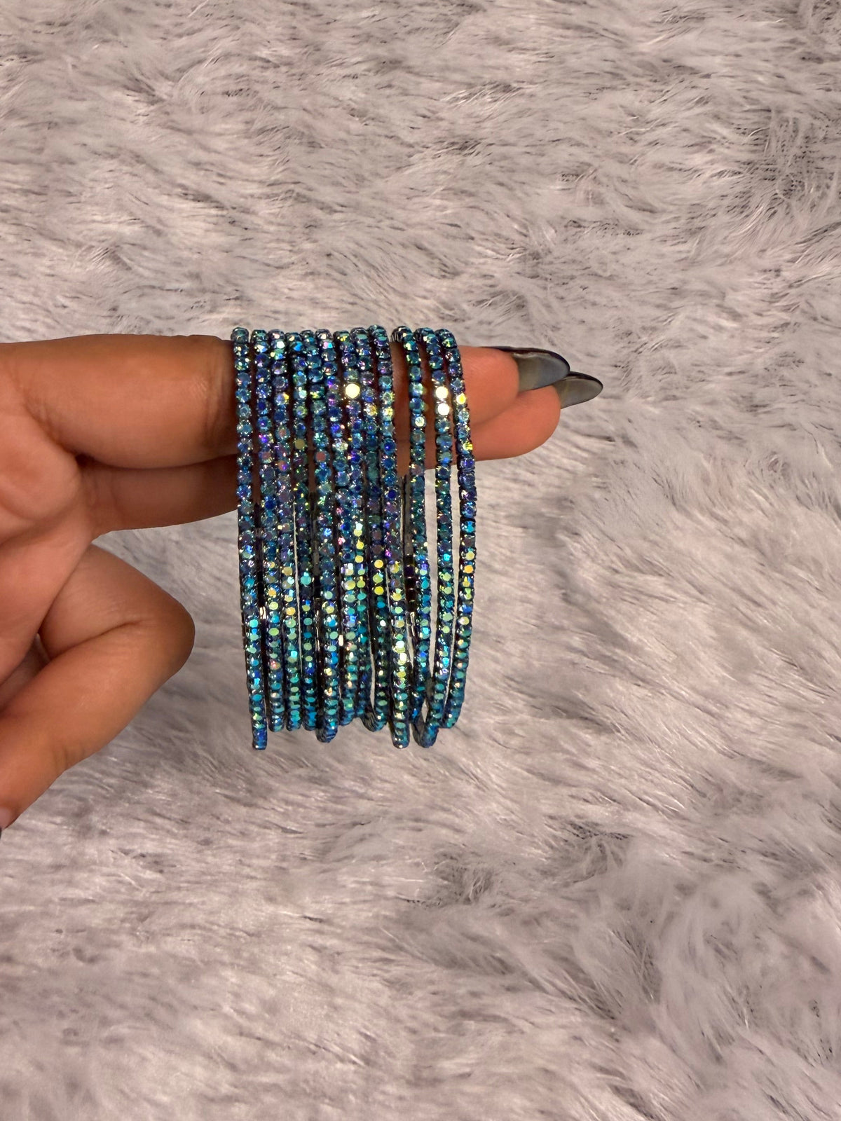 Deep Sea Blue - Bling Elastic Bracelet