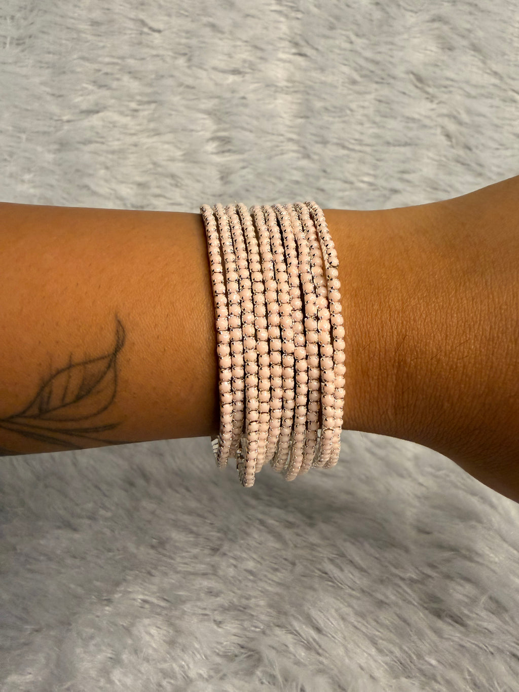 Blush Pink - Bling Elastic Bracelet