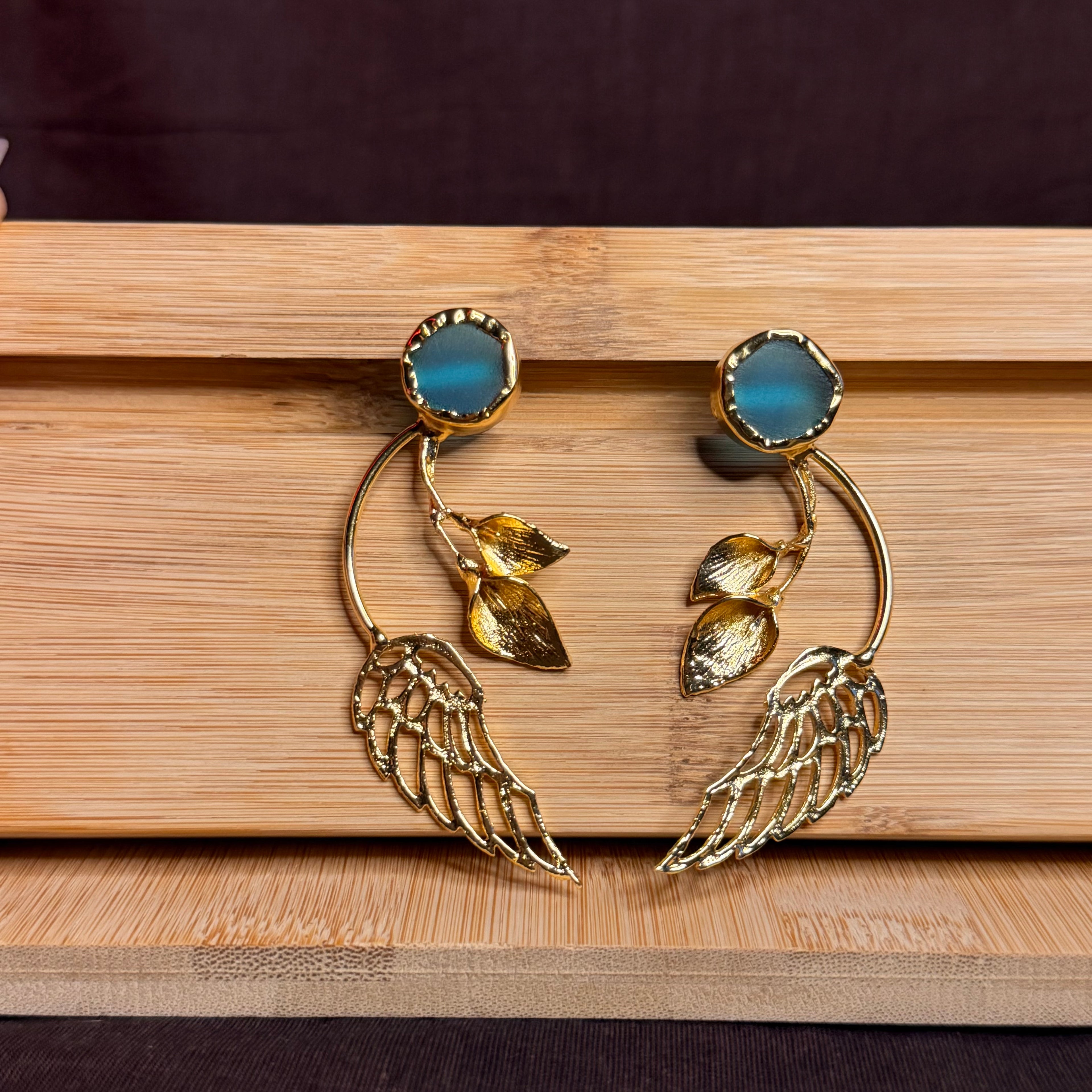 Blue Angle Wings Earrings