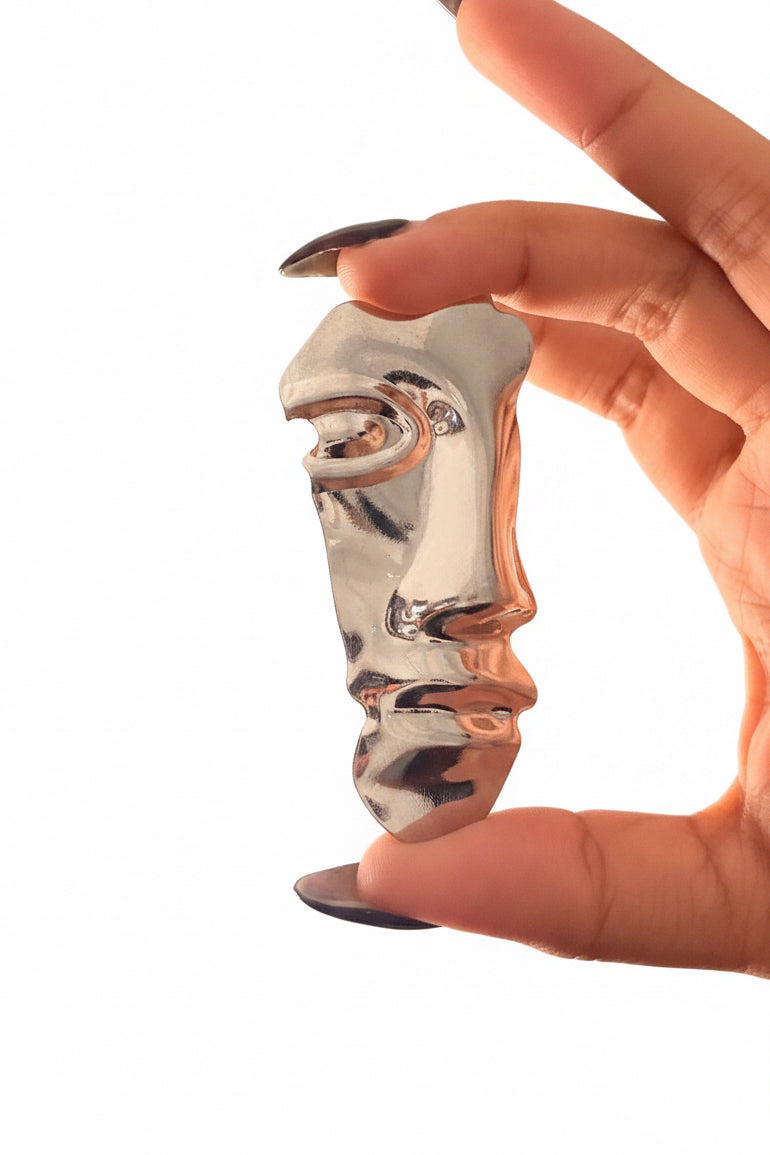 Silver Face Earrings