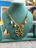 Sunny Flower leather belt Necklace