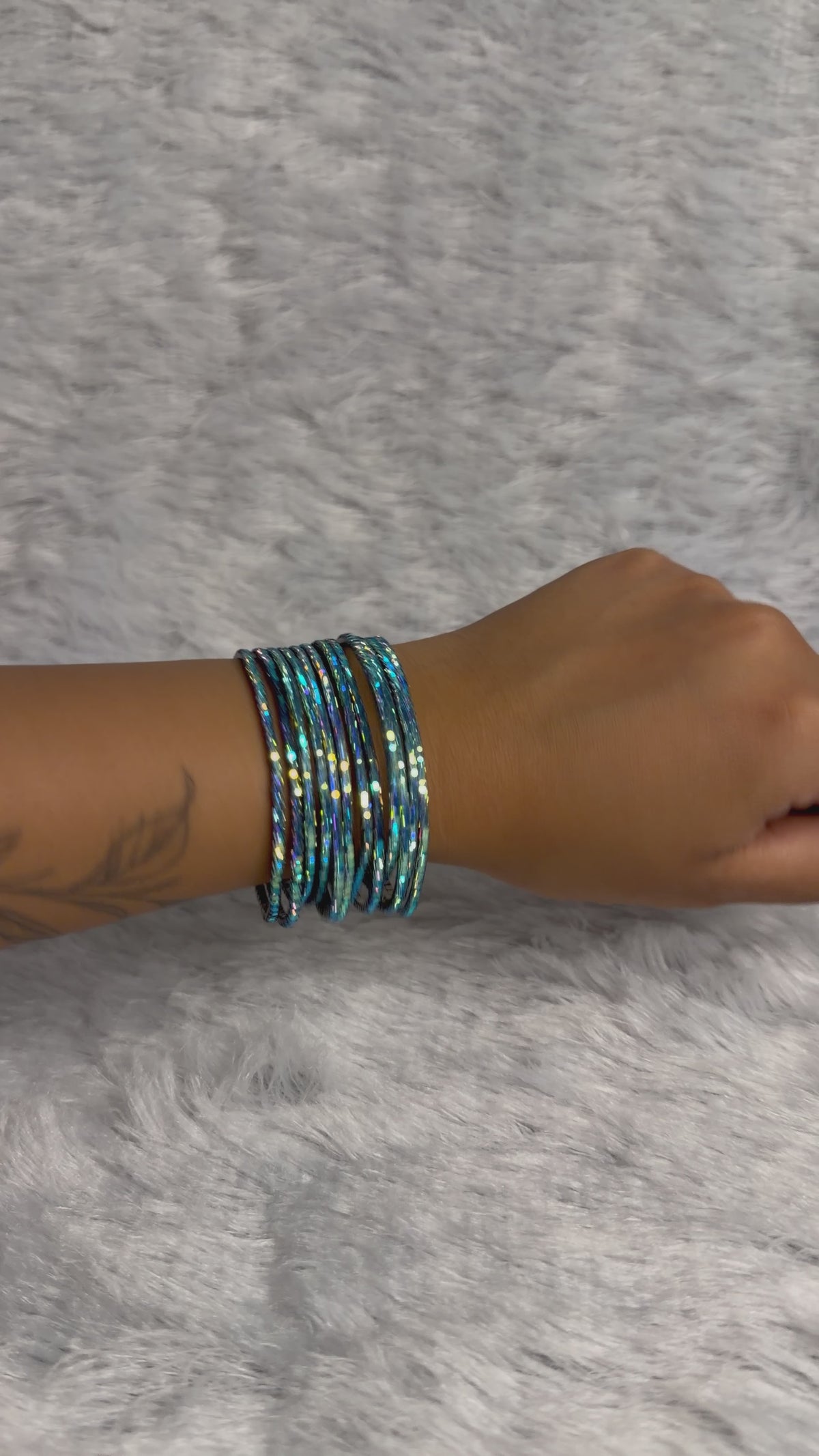 Deep Sea Blue - Bling Elastic Bracelet