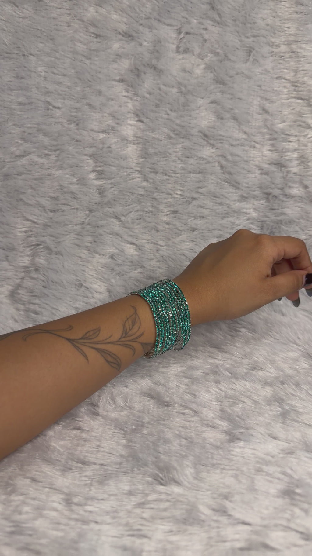Peacock Green - Bling Elastic Bracelet