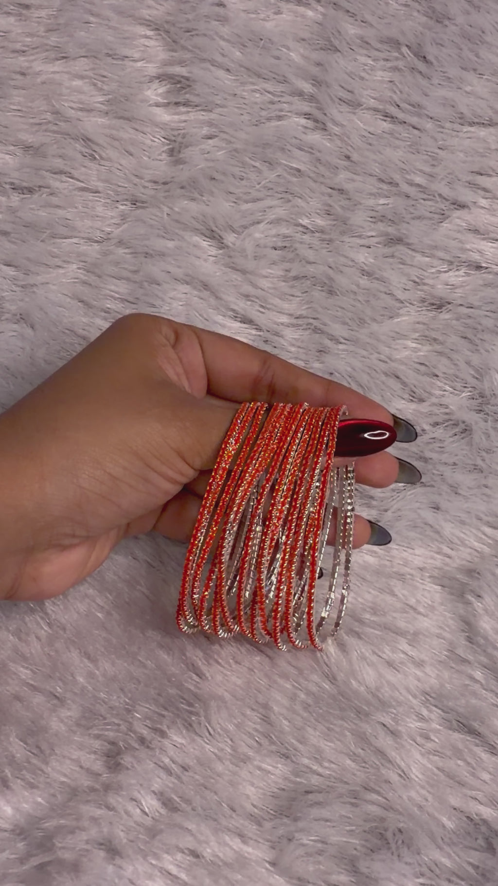 Orange Barfi - Bling Elastic Bracelet