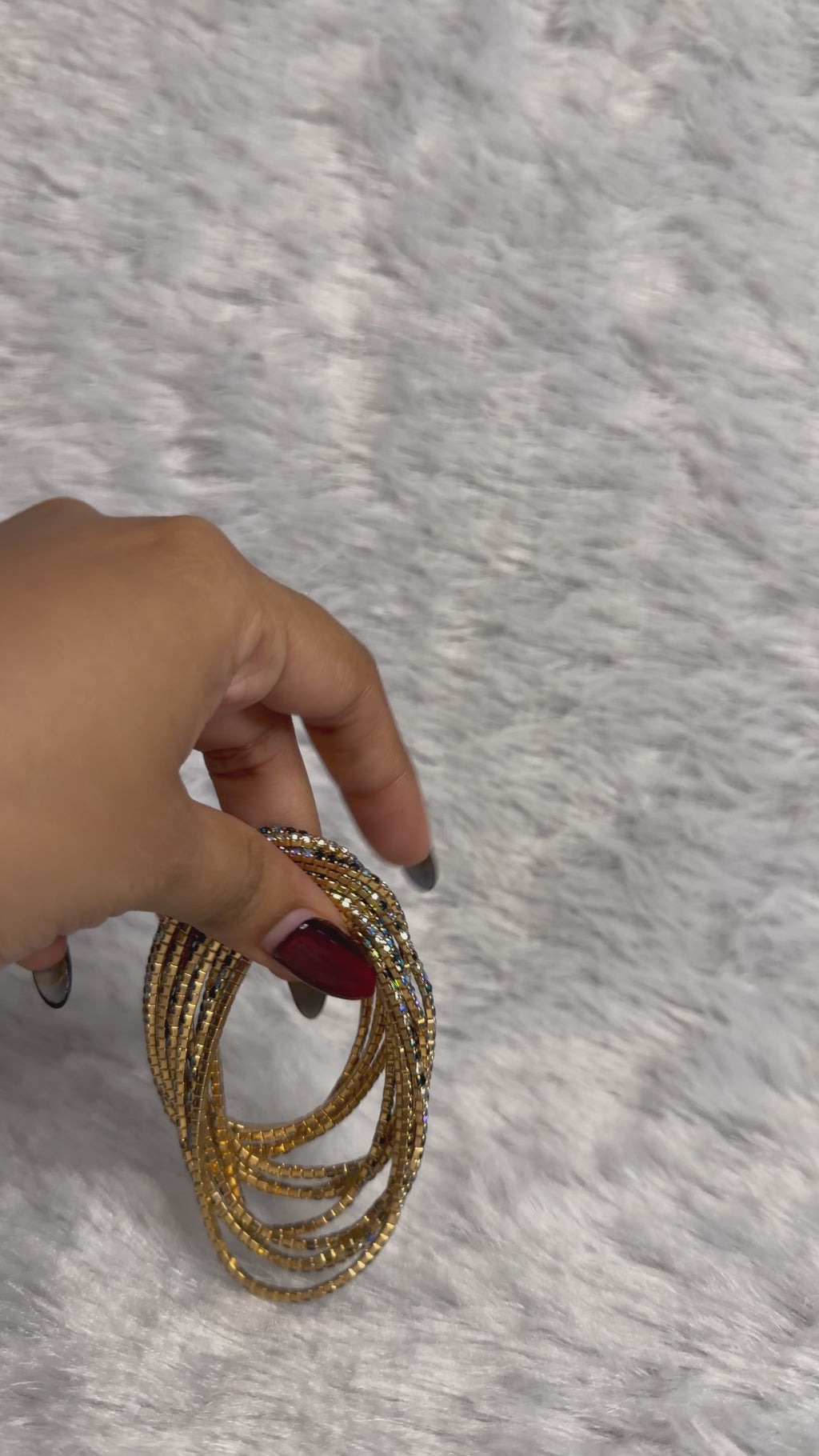 Navy Blue and Gold - Bling Elastic Bracelet